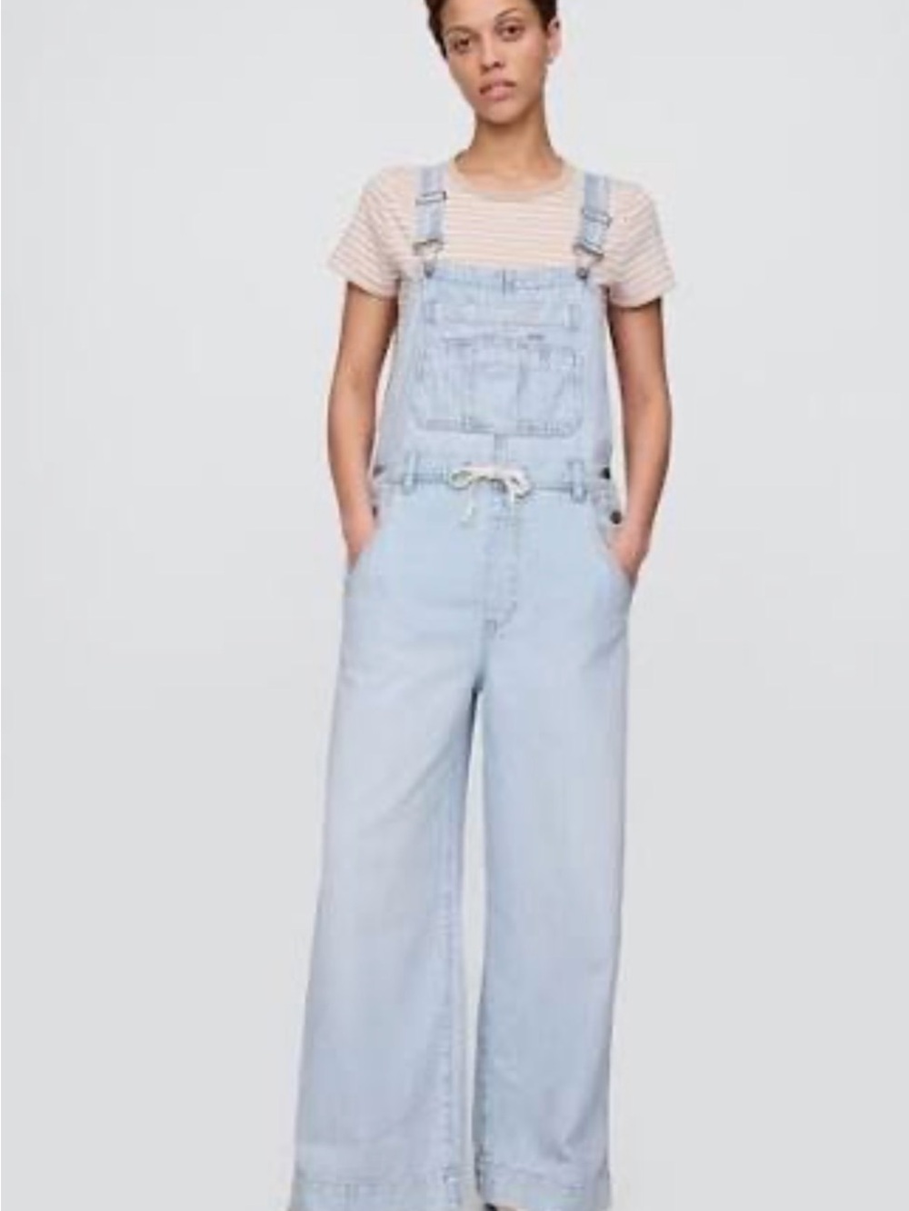 GAP Light Blue Wide-Leg Denim Overalls for Women